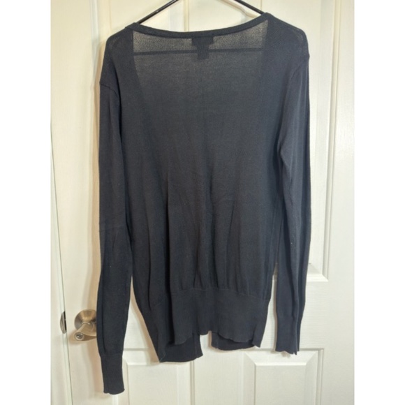 Wet Seal Black V-Neck button Cardigan - Picture 2 of 4